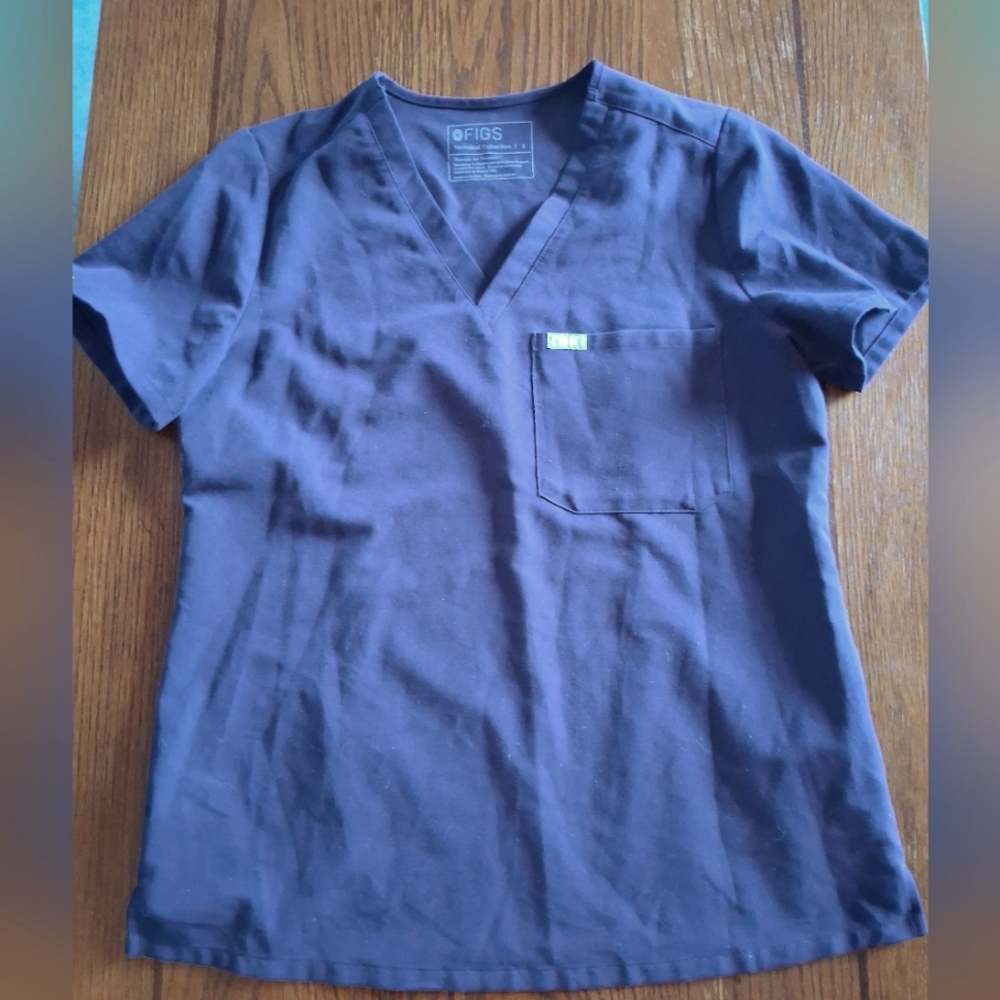 Figs Scrub Top Navy Blue Size Small